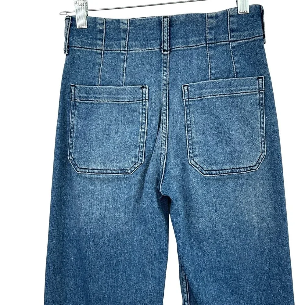 Anthropologie Maeve The Colette Wide Leg Jeans Womens 24 Blue High Rise Cropped - Picture 4 of 11